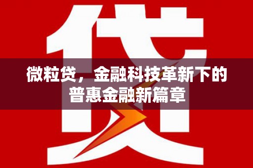 吐鲁番微粒贷，金融科技革新下的普惠金融新篇章