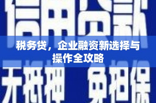 吐鲁番税务贷，企业融资新选择与操作全攻略