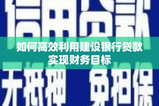 吐鲁番如何高效利用建设银行贷款实现财务目标