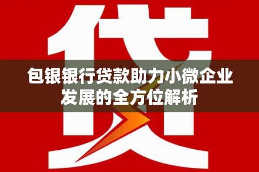 吐鲁番包银银行贷款助力小微企业发展的全方位解析 吐鲁番包银银行贷款助力小微企业发展的全方位解析