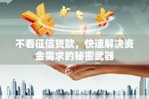 吐鲁番不看征信贷款，快速解决资金需求的秘密武器
