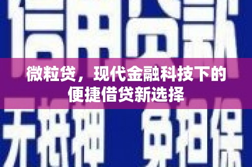 吐鲁番微粒贷，现代金融科技下的便捷借贷新选择