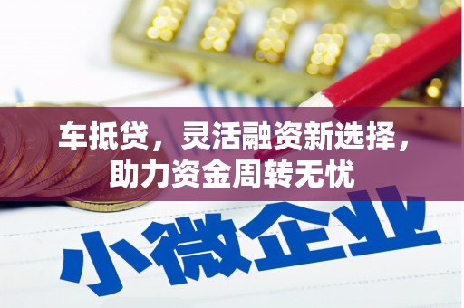吐鲁番车抵贷，灵活融资新选择，助力资金周转无忧