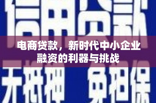 吐鲁番电商贷款，新时代中小企业融资的利器与挑战
