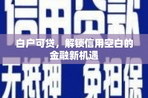 吐鲁番白户可贷，解锁信用空白的金融新机遇