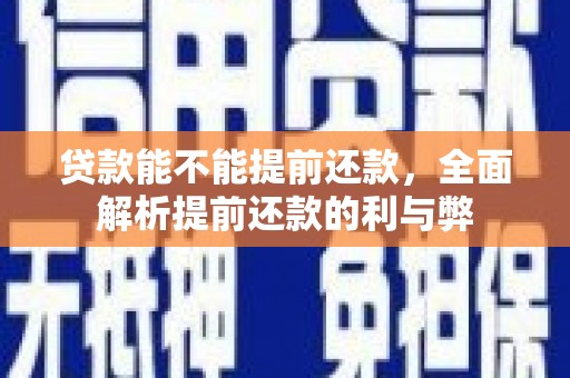 吐鲁番贷款能不能提前还款，全面解析提前还款的利与弊