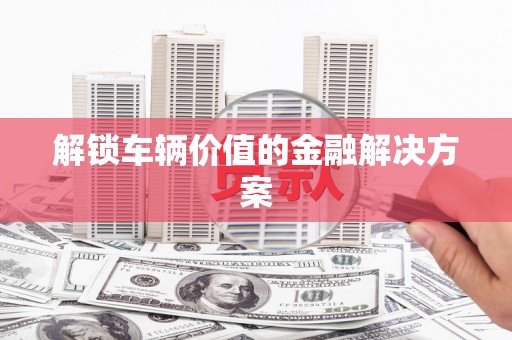 吐鲁番解锁车辆价值的金融解决方案